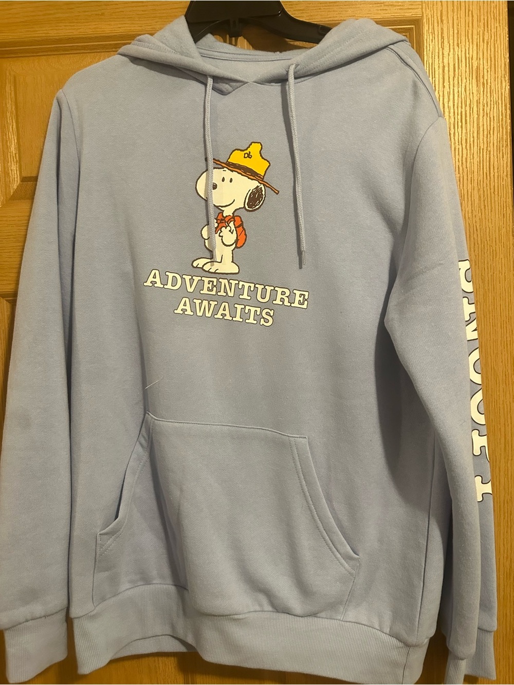 Peanuts Light Blue "Adventure Awaits" Snoopy Hoodie